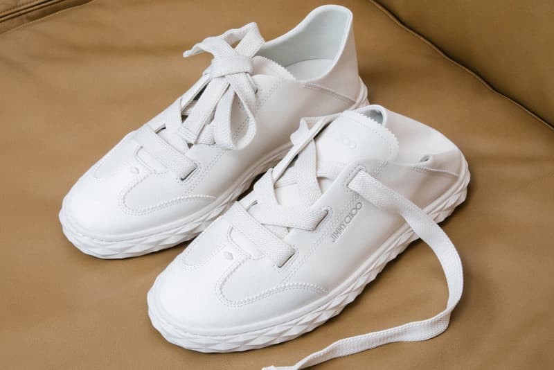 jimmy choo sneakers trainers diamond shape white silver leopard print red leather