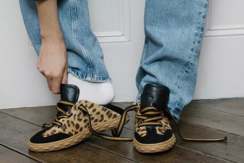 jimmy choo sneakers trainers diamond shape white silver leopard print red leather