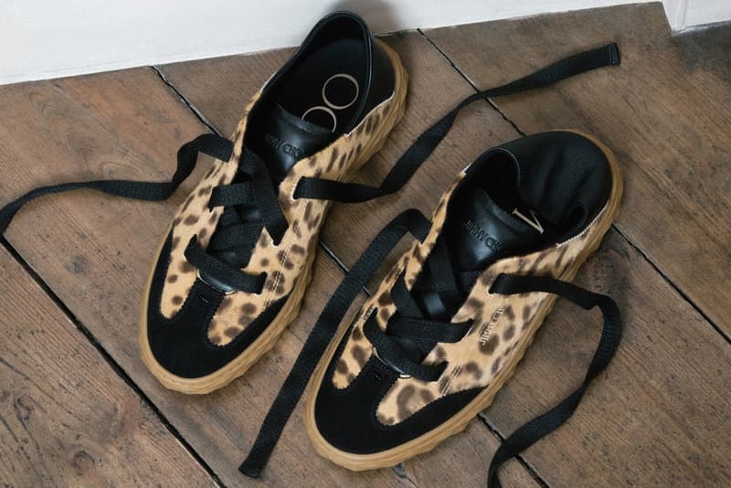 jimmy choo sneakers trainers diamond shape white silver leopard print red leather