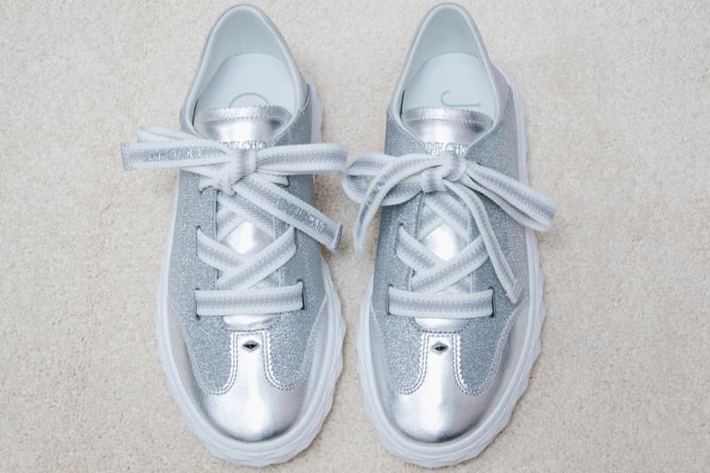 jimmy choo sneakers trainers diamond shape white silver leopard print red leather