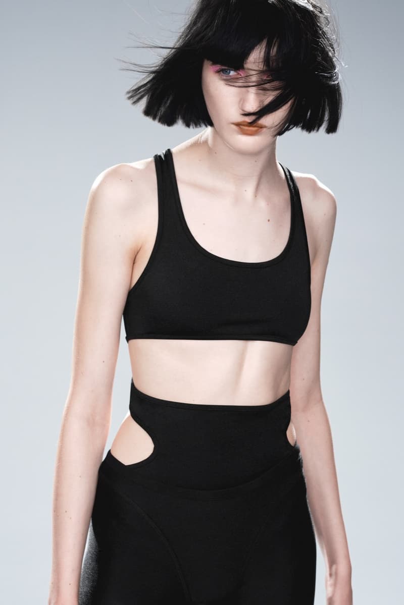 weekday limited edition collection woman girl lying down rug carpet black glossy