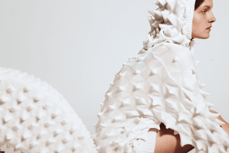 chet lo designer furniture rankin edition woman naked lying textured sofa white red