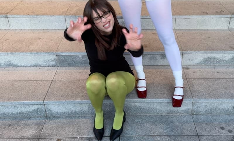 frankies bikinis polaroid girl fluffy hat bed 