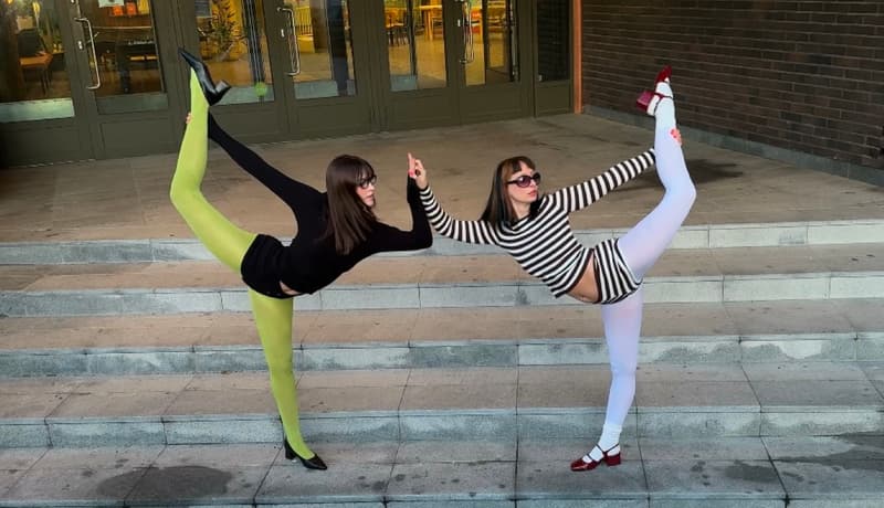 frankies bikinis polaroid girl fluffy hat bed 