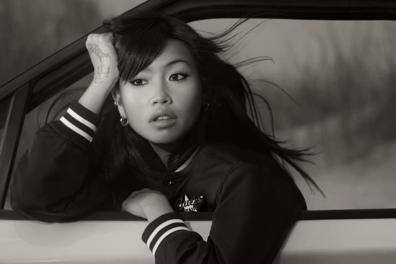 beabadoobee music artist musician girl lying down guess jeans denim jacket