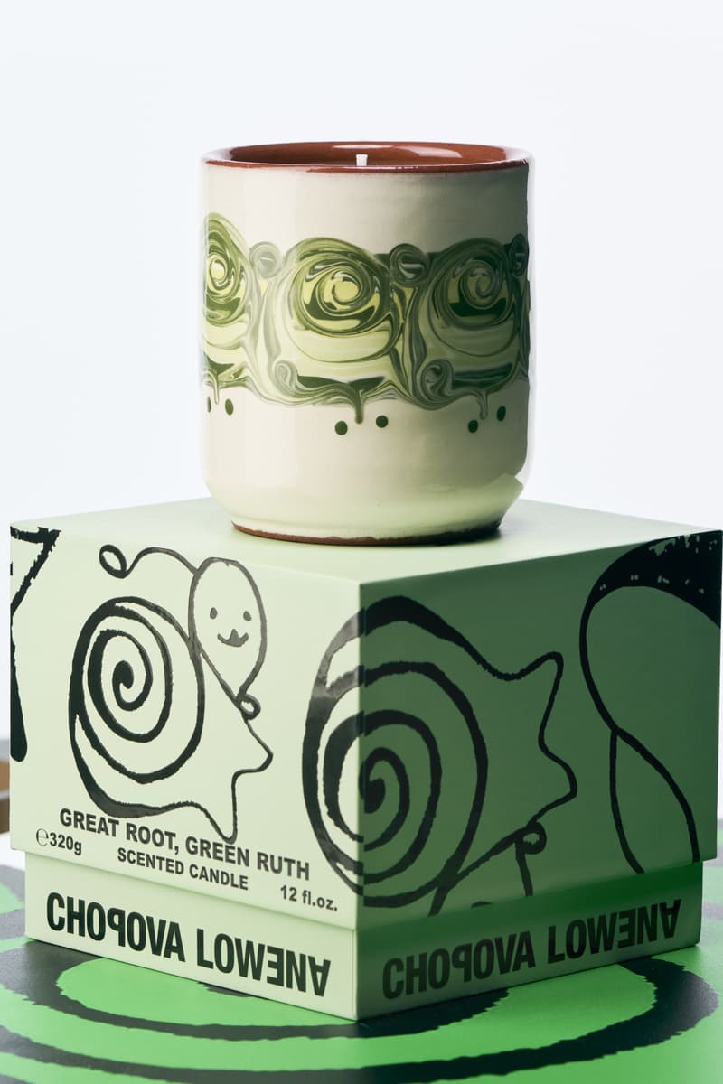 chopova lowena fragrances, candles launch at dover street market, colorful bottles, blue green pink perfume, beauty, fashion, british designers