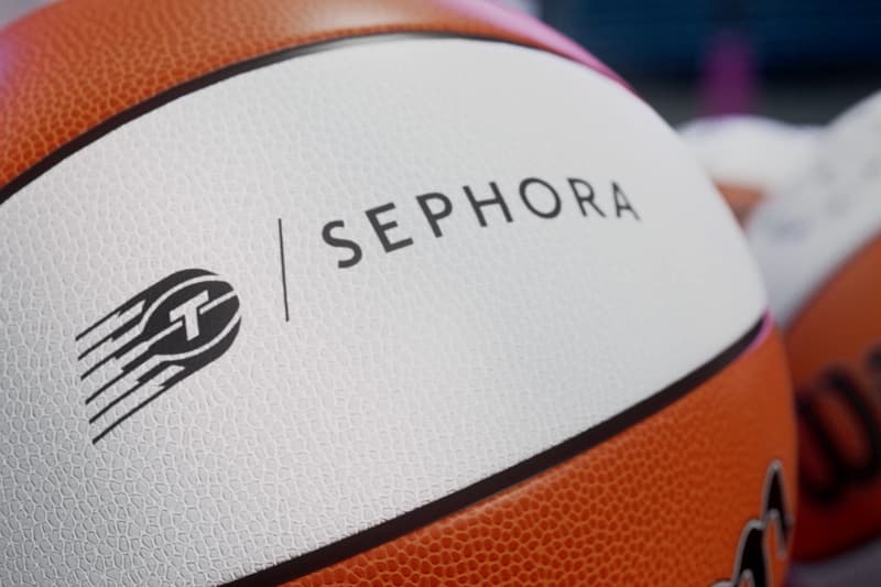 basketball with toronto tempo and sephora logo on it, wnba partnership, womens sports, makeup, beauty