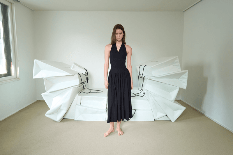 urban sophistication clothing polka dot dress woman car sheer fabric 