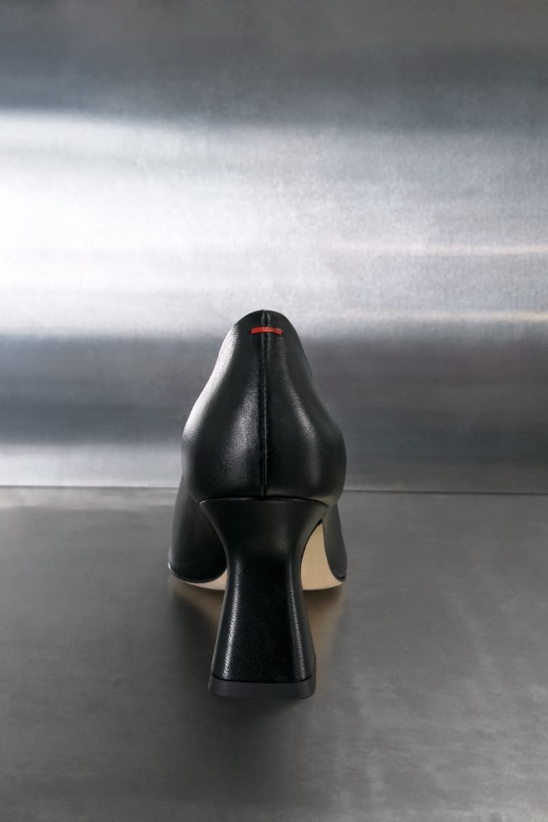 aeyde navy blue silver eyelet mules heels woman legs y2k pointy shoe