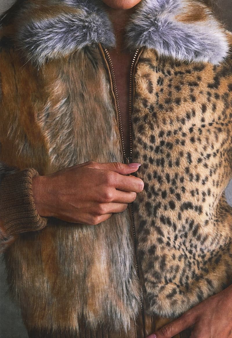 guess usa distressed denim fur boots jacket woman naked body nude