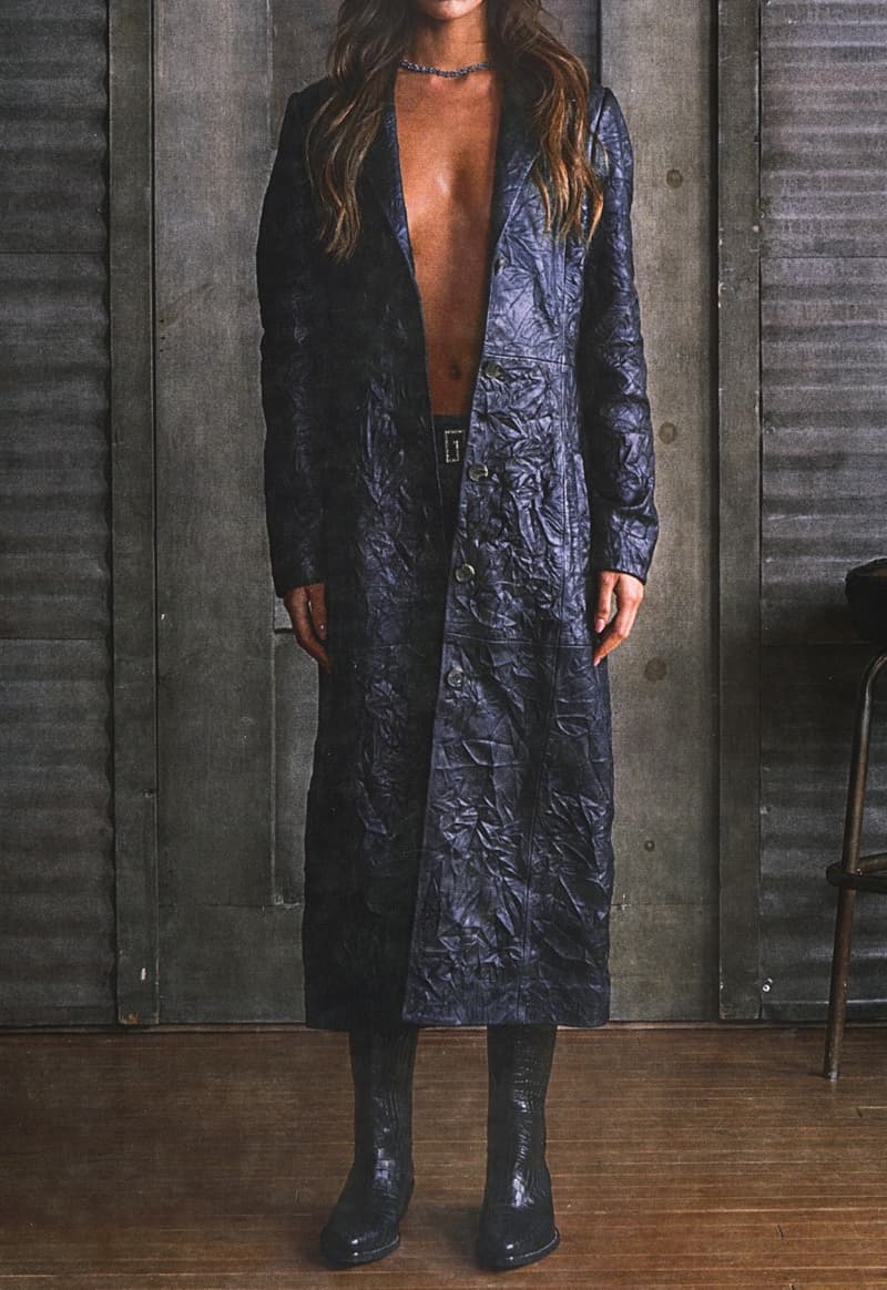 guess usa distressed denim fur boots jacket woman naked body nude