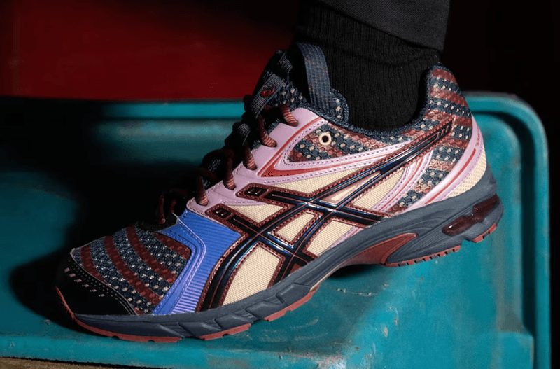 kiko kostadinov asics gel sneaker green blue brown yellow burgundy pink