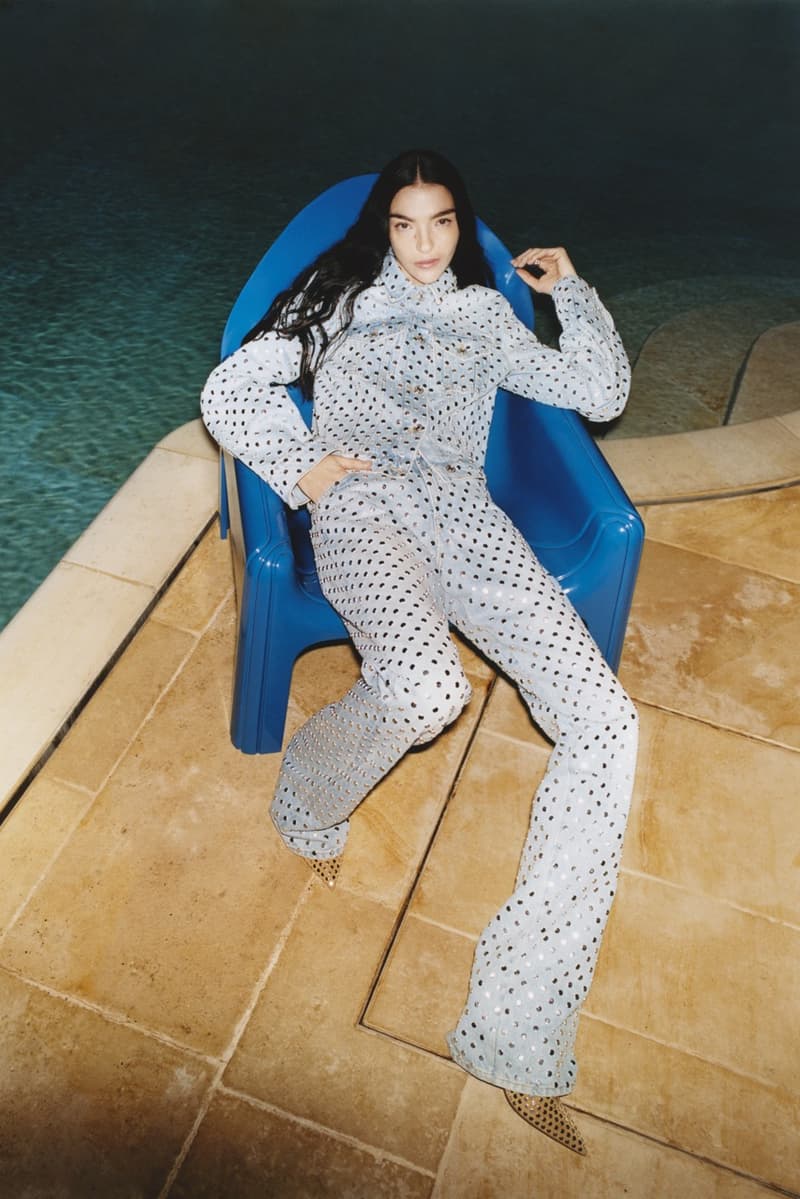 7 for all mankind denim studded light blue wash woman girl tap mariacarla boscono