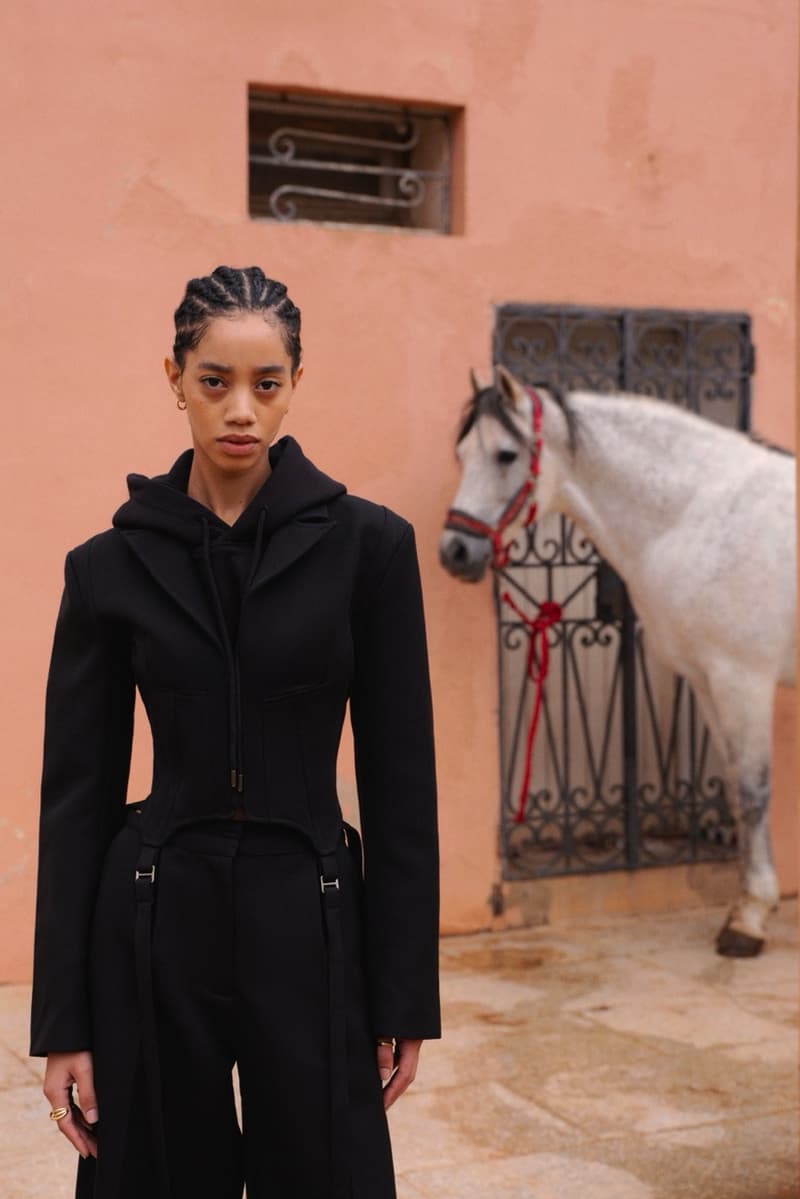 daily paper horses women men clothing casa monogram print denim black suit