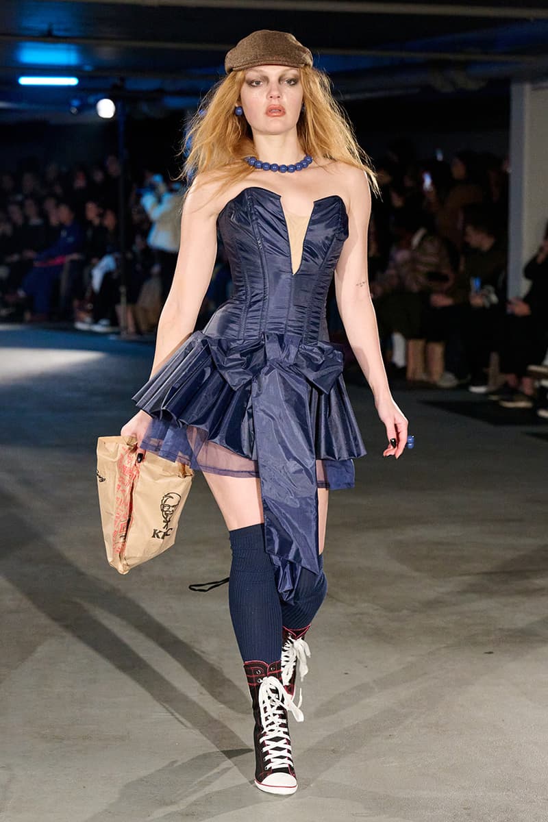 Sinead Gorey, Fall/Winter 2025, London Fashion Week, Runways, Converse, KFC, Collaboration, Sneakers, Coats, Jackets, Y2K, Office