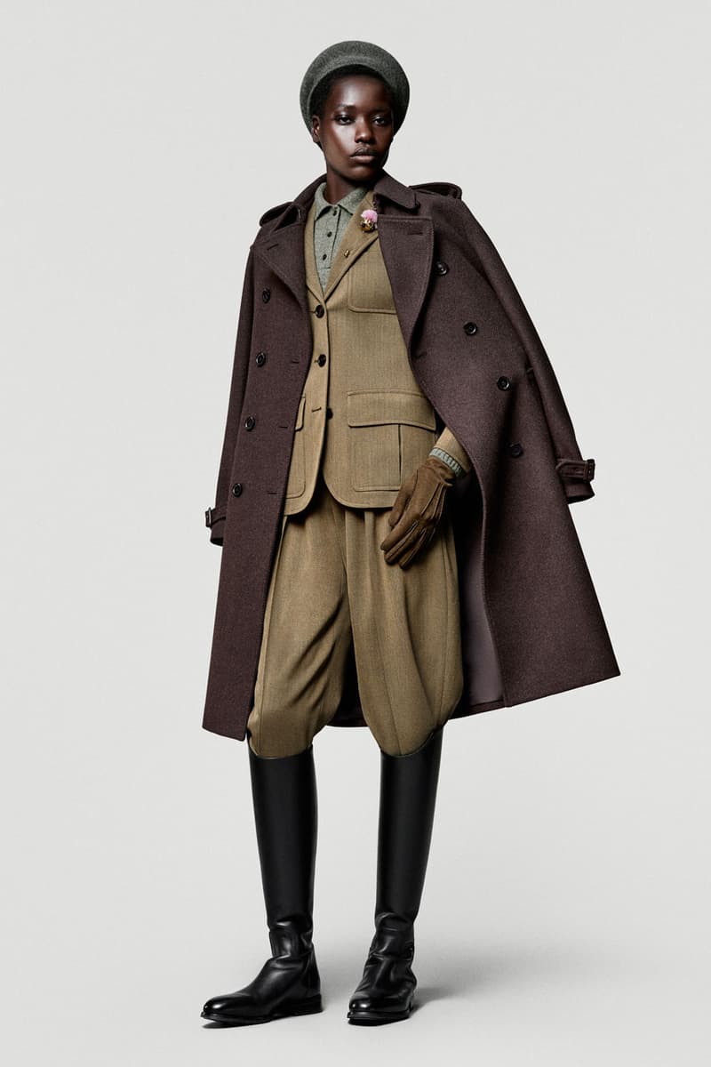 loro piana fall winter 2025 2026 horse riding equestrian milan fashion week kiosk hunting jacket jophpur needle bag tweed hats pantskirt argentina 