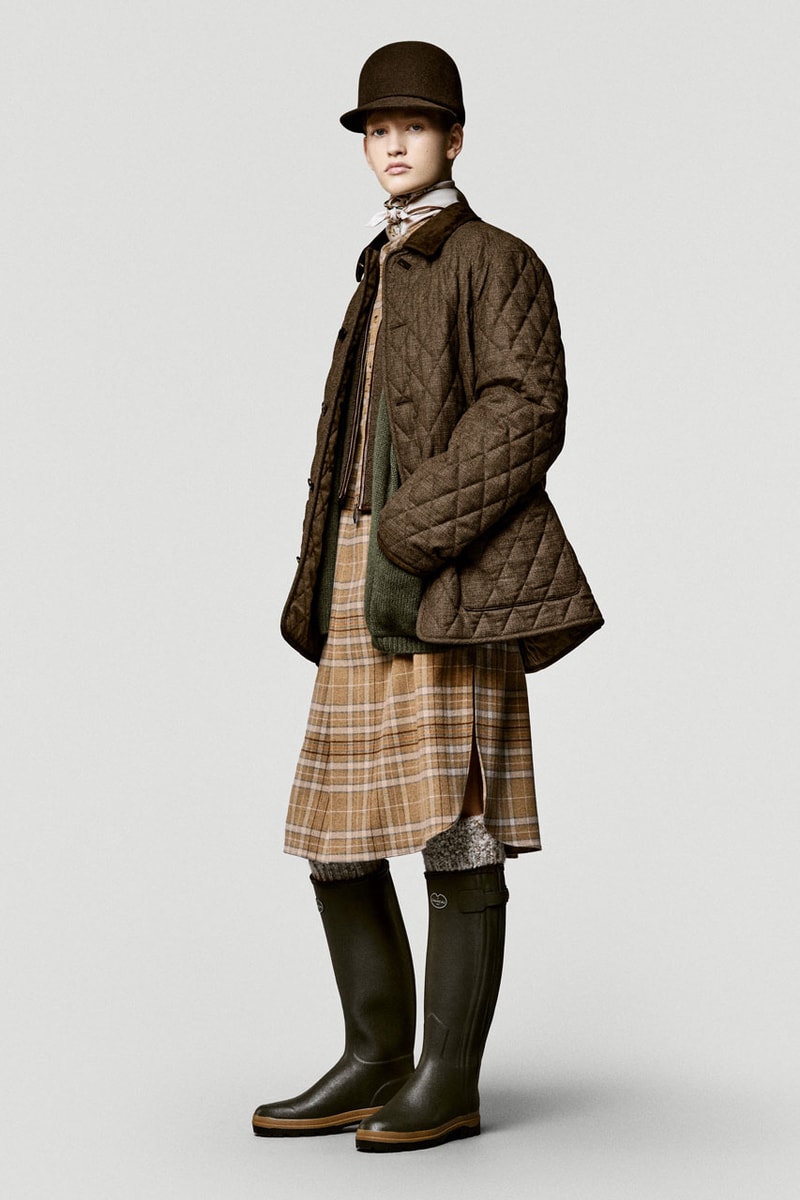 loro piana fall winter 2025 2026 horse riding equestrian milan fashion week kiosk hunting jacket jophpur needle bag tweed hats pantskirt argentina 