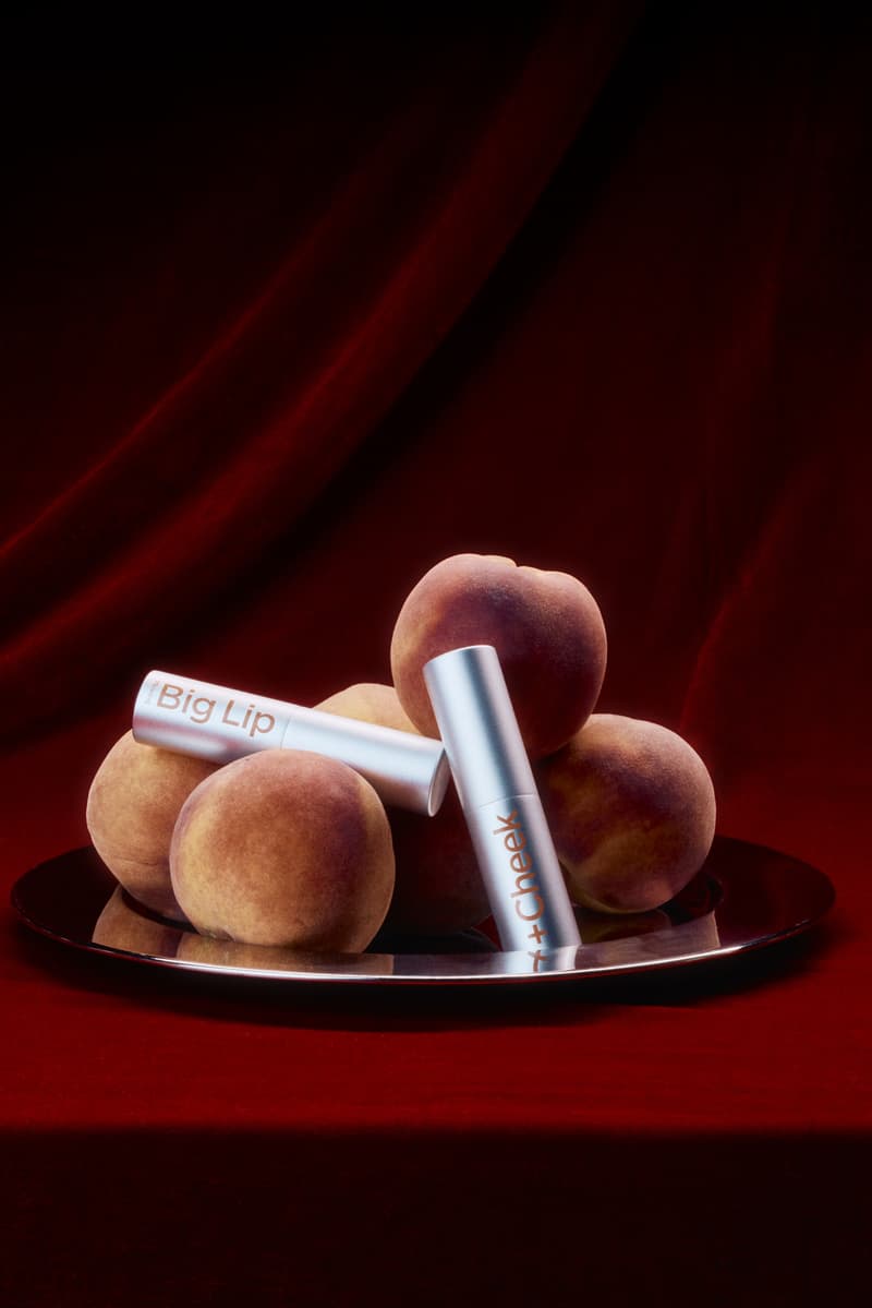 woman applying pleasing lip and cheek tint with mirrors, makeup, beauty, harry styles