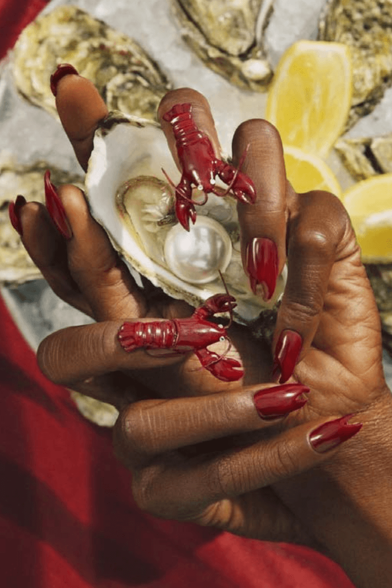 women sporting nail extensions with art, tembe denton-hurst nail art book fresh sets: contemporary nail art from around the world, beauty