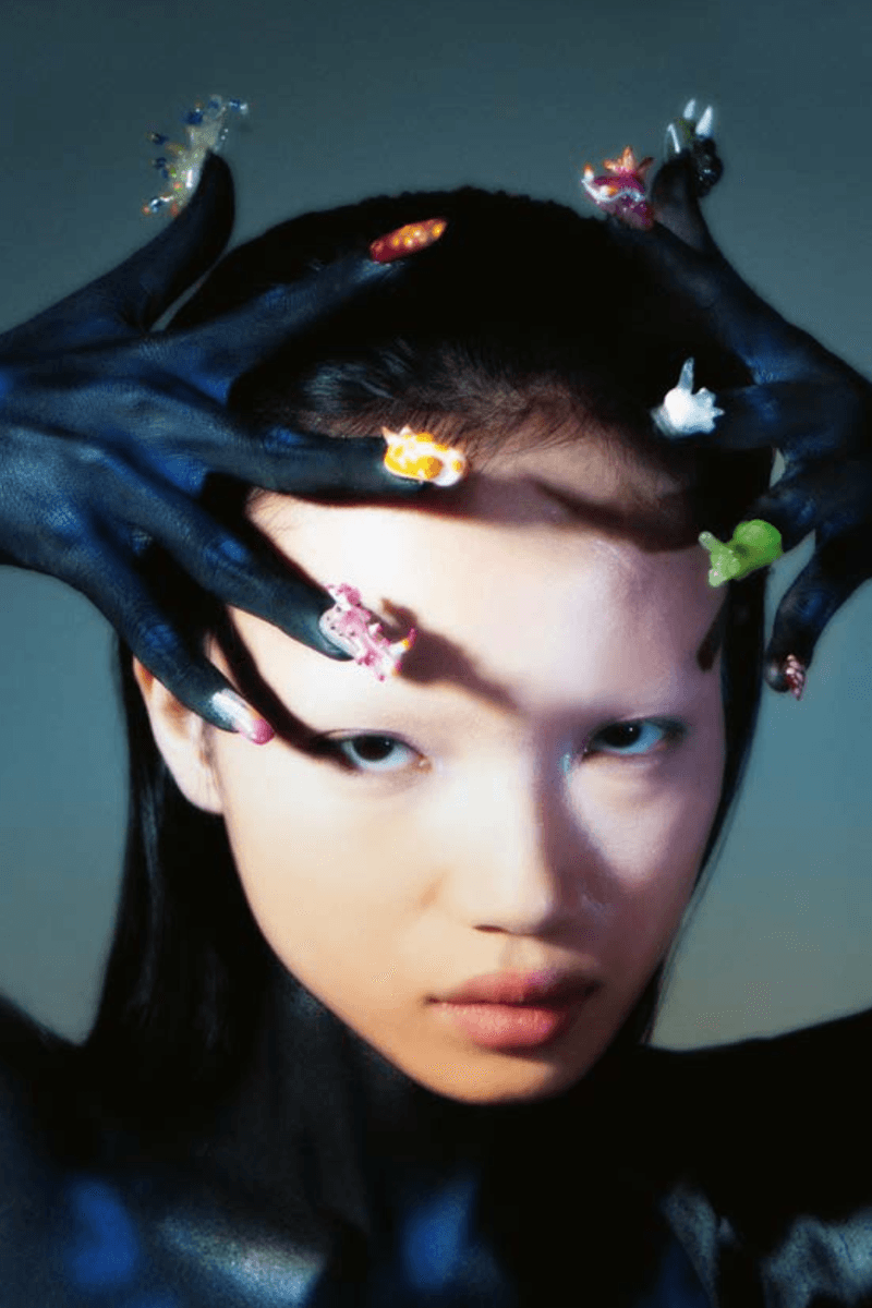 women sporting nail extensions with art, tembe denton-hurst nail art book fresh sets: contemporary nail art from around the world, beauty