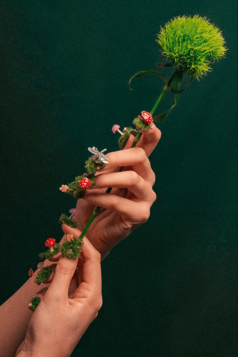 women sporting nail extensions with art, tembe denton-hurst nail art book fresh sets: contemporary nail art from around the world, beauty