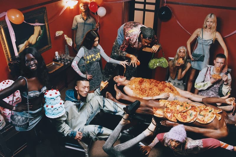 diesel campaign woman silver bikini boobs black handbag 