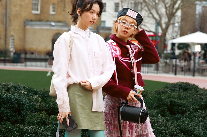 street style fashion week sunglasses fur jackets people pink dresses red jumper layering london paris