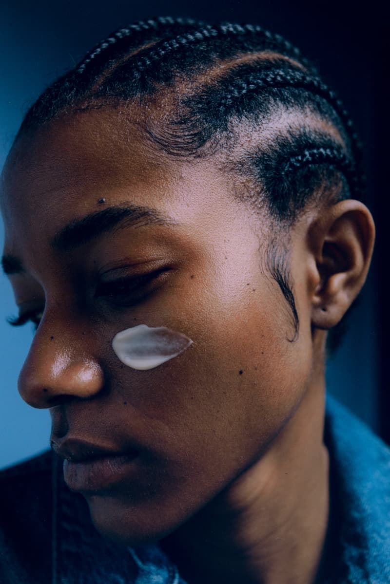 women driving in a car with a topicals serum, campaign skincare relaunch, beauty