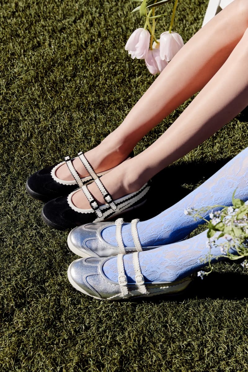 onitsuka tiger mexico 66 sneaker mary jane ballet pump silver white black pink blue tights legs