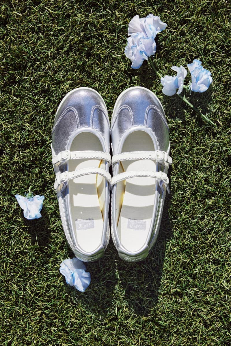 onitsuka tiger mexico 66 sneaker mary jane ballet pump silver white black pink blue tights legs