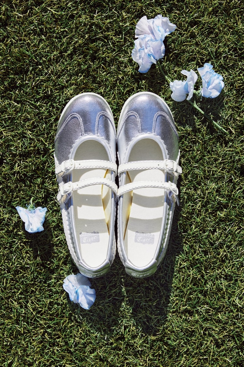 onitsuka tiger mexico 66 sneaker mary jane ballet pump silver white black pink blue tights legs
