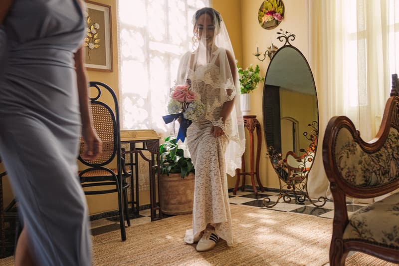 adidas Originals, Bad Bunny, Collaboration, Ballerina, Shoe, Sneaker, White, Black, Stripes, Dance