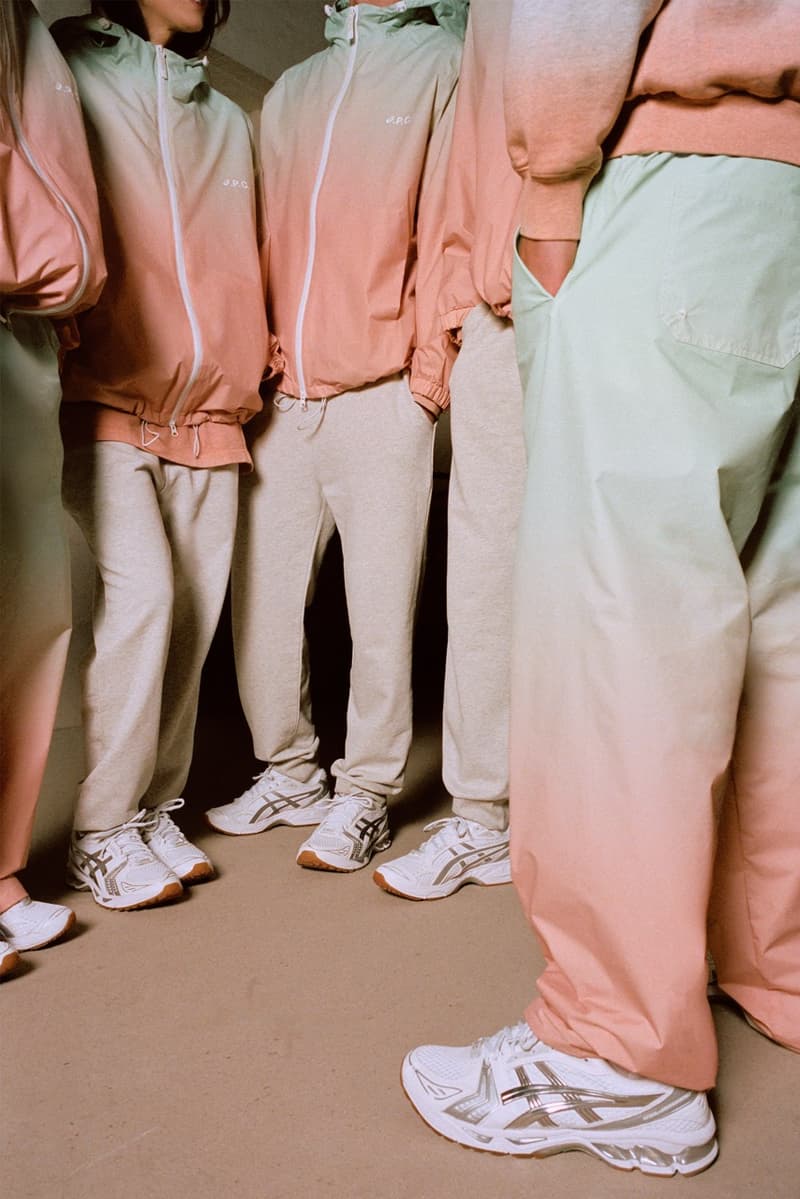 apc asics tennis sneakers black white sports clothes track suits jackets pants ombre court logo