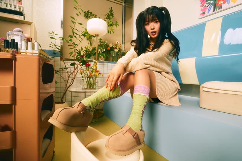 ugg golden collection goldenstar goldenrise sandals clog spring summer 2025 suede beige brown open toed platform strap eva sustainability sugarcane 