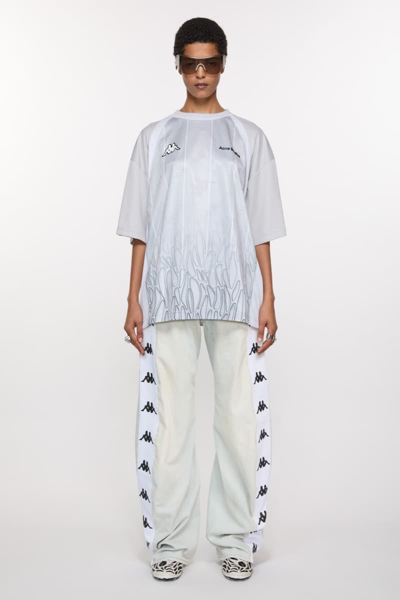 acne studios kappa football shirts retro sports shorts pink top caps models