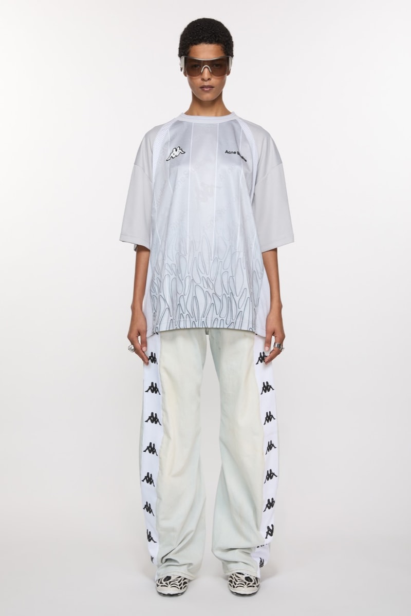 acne studios kappa football shirts retro sports shorts pink top caps models