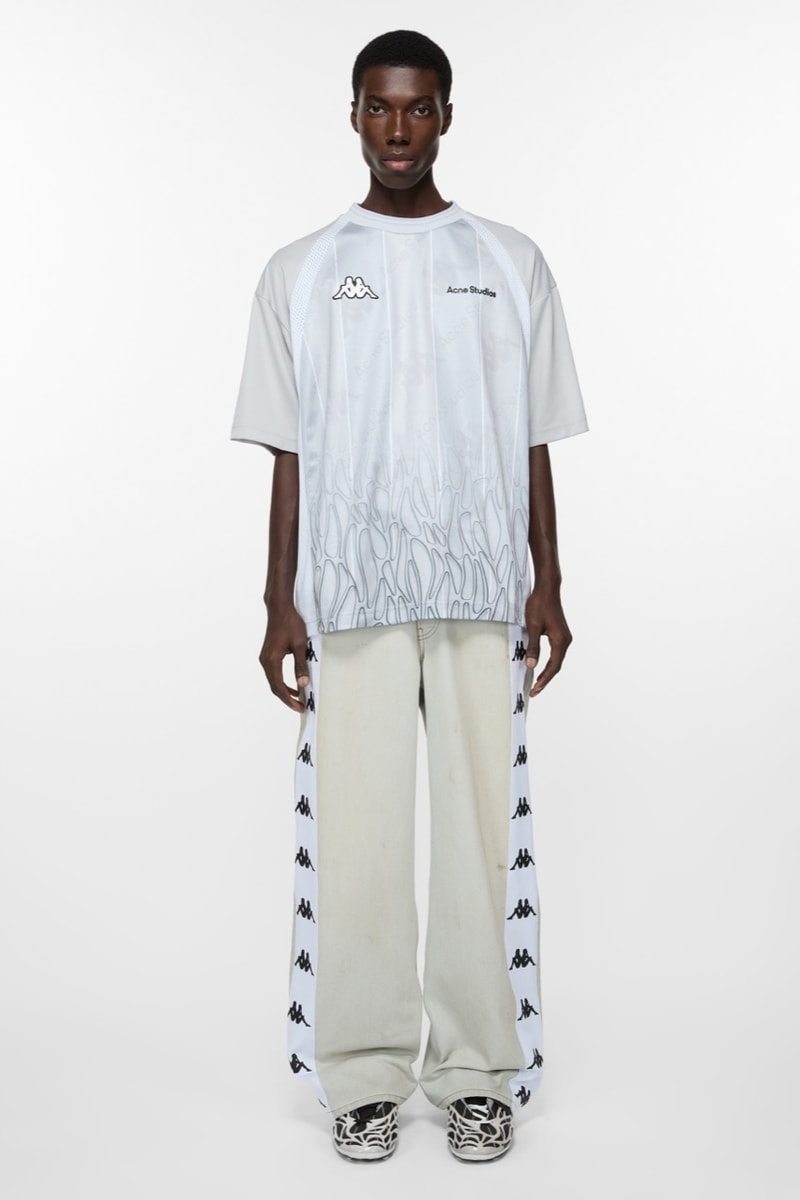 acne studios kappa football shirts retro sports shorts pink top caps models