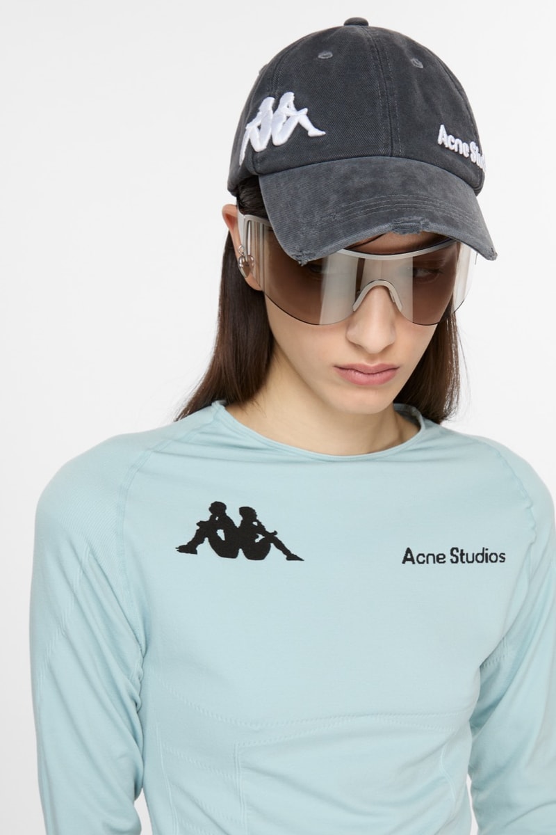 acne studios kappa football shirts retro sports shorts pink top caps models