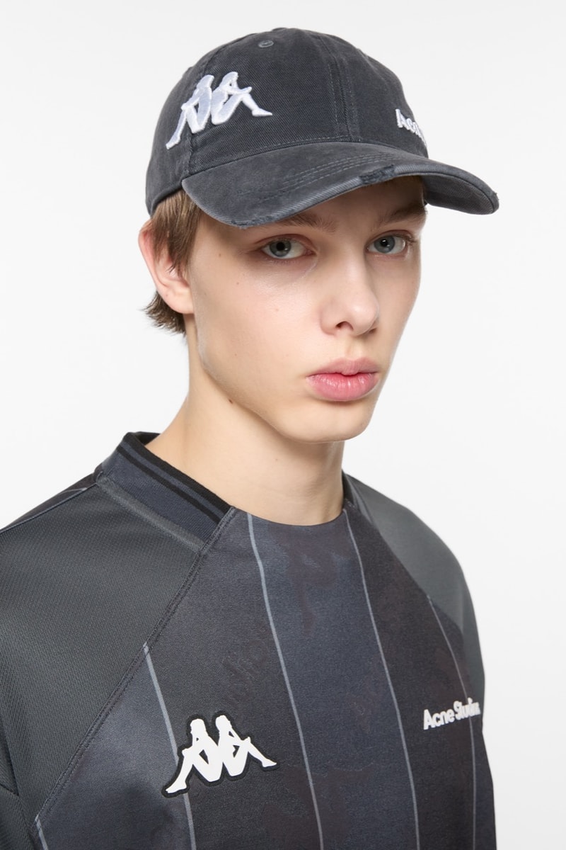 acne studios kappa football shirts retro sports shorts pink top caps models