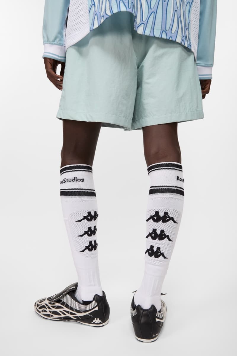 acne studios kappa football shirts retro sports shorts pink top caps models