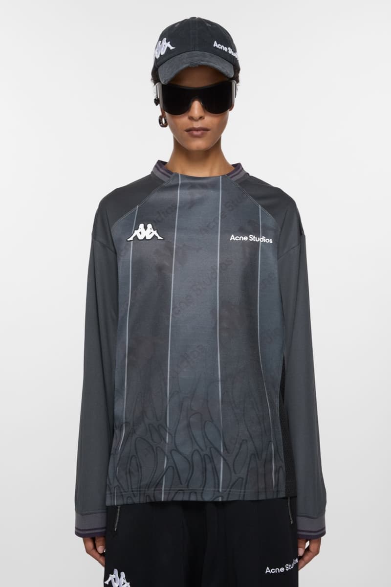 acne studios kappa football shirts retro sports shorts pink top caps models
