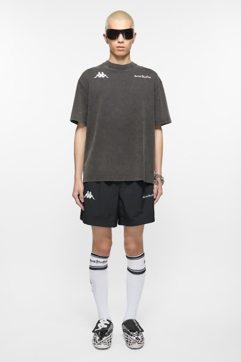 acne studios kappa football shirts retro sports shorts pink top caps models