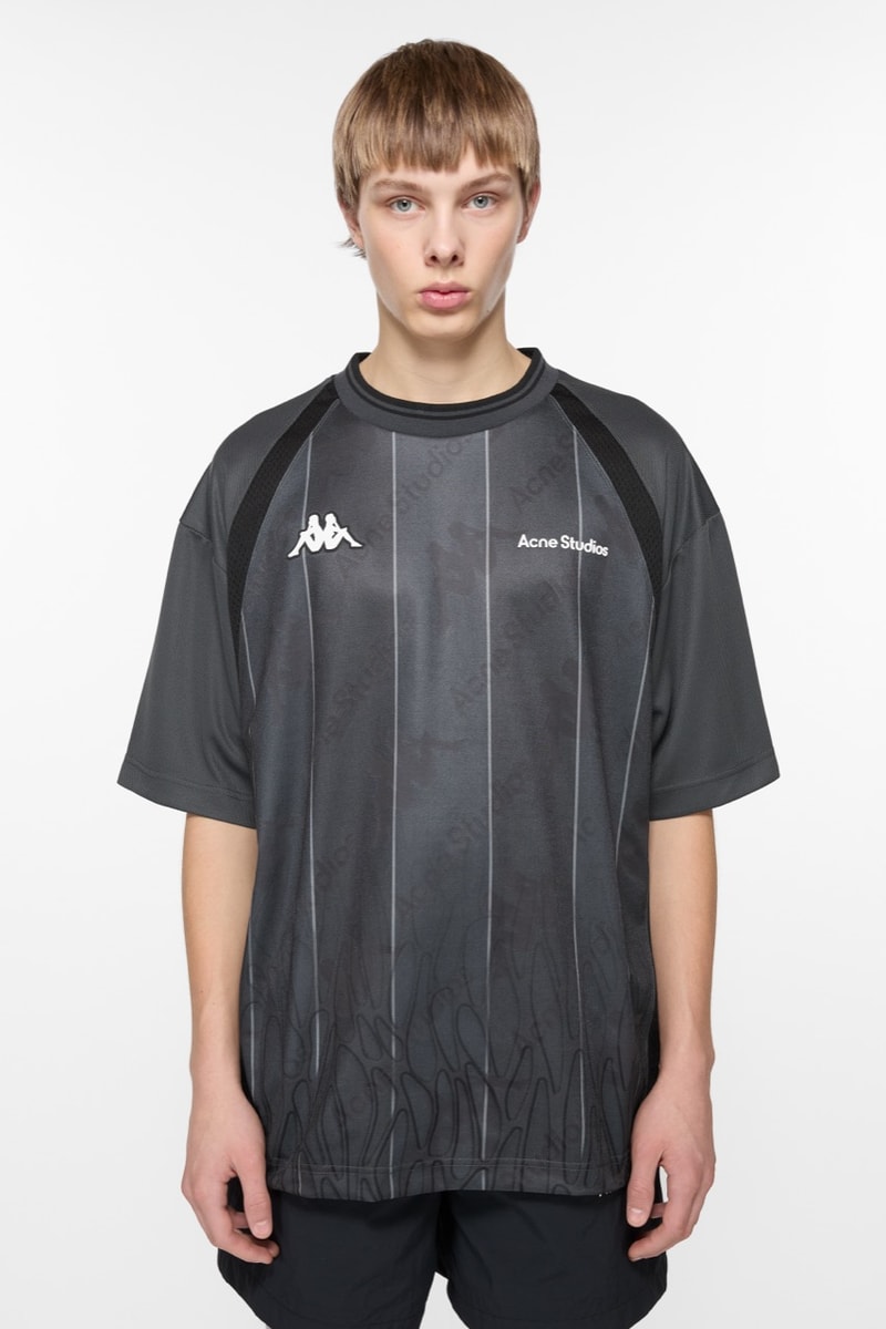 acne studios kappa football shirts retro sports shorts pink top caps models
