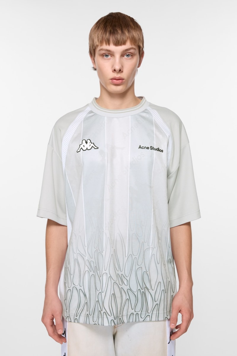 acne studios kappa football shirts retro sports shorts pink top caps models