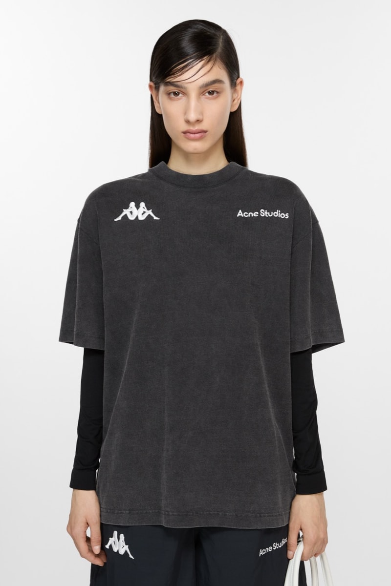 acne studios kappa football shirts retro sports shorts pink top caps models