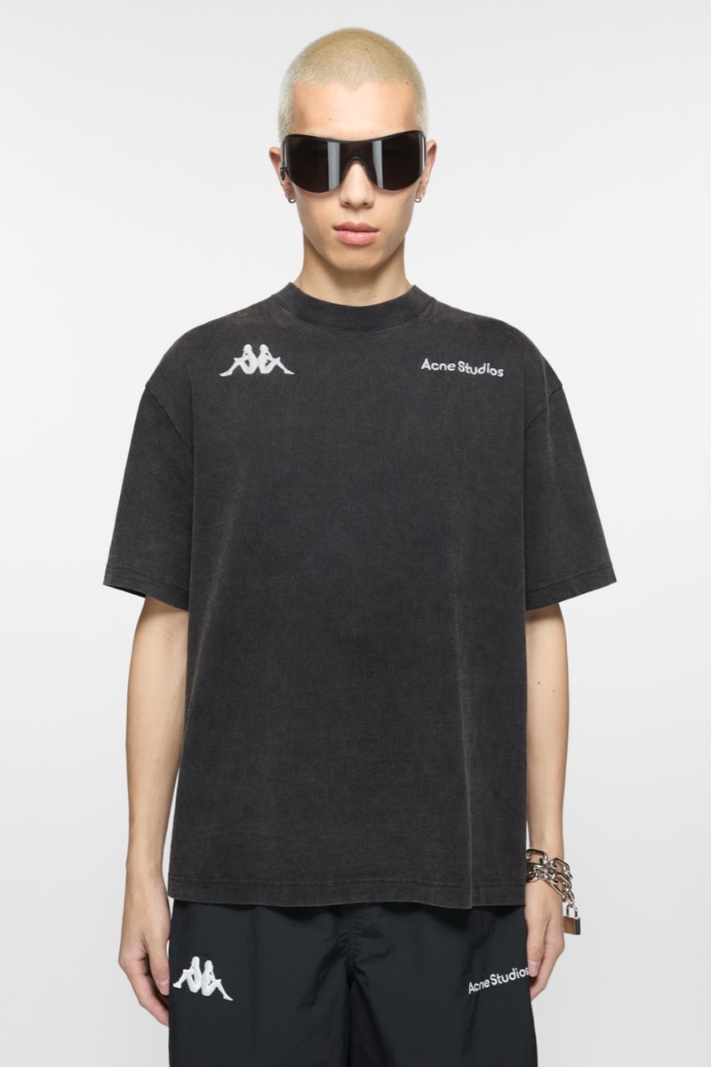 acne studios kappa football shirts retro sports shorts pink top caps models