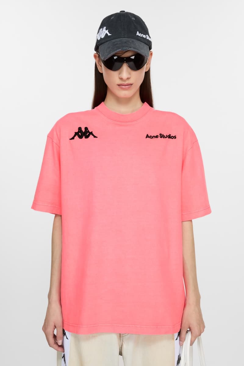 acne studios kappa football shirts retro sports shorts pink top caps models