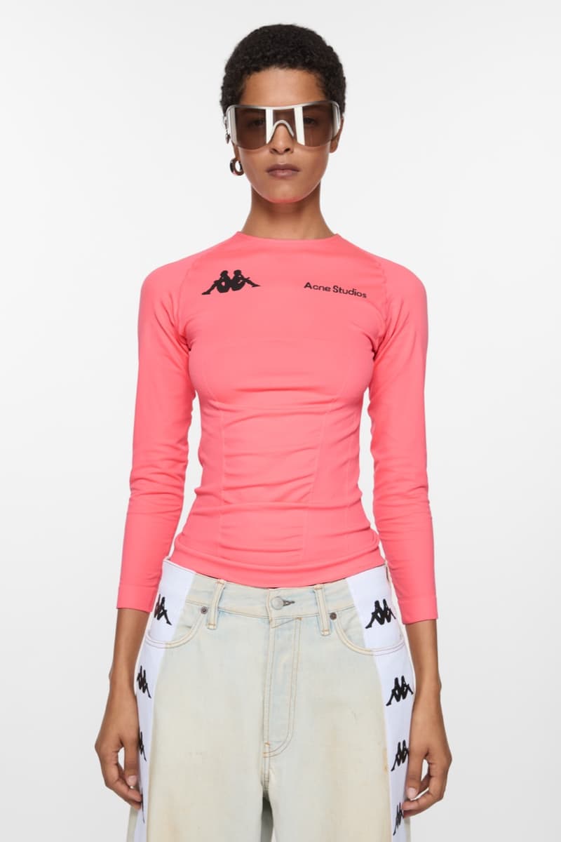 acne studios kappa football shirts retro sports shorts pink top caps models