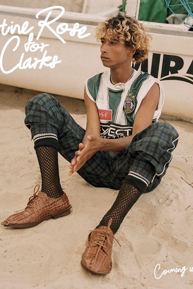 martine rose clarks campaign woman micro shorts pants heels loafers torhill shoe