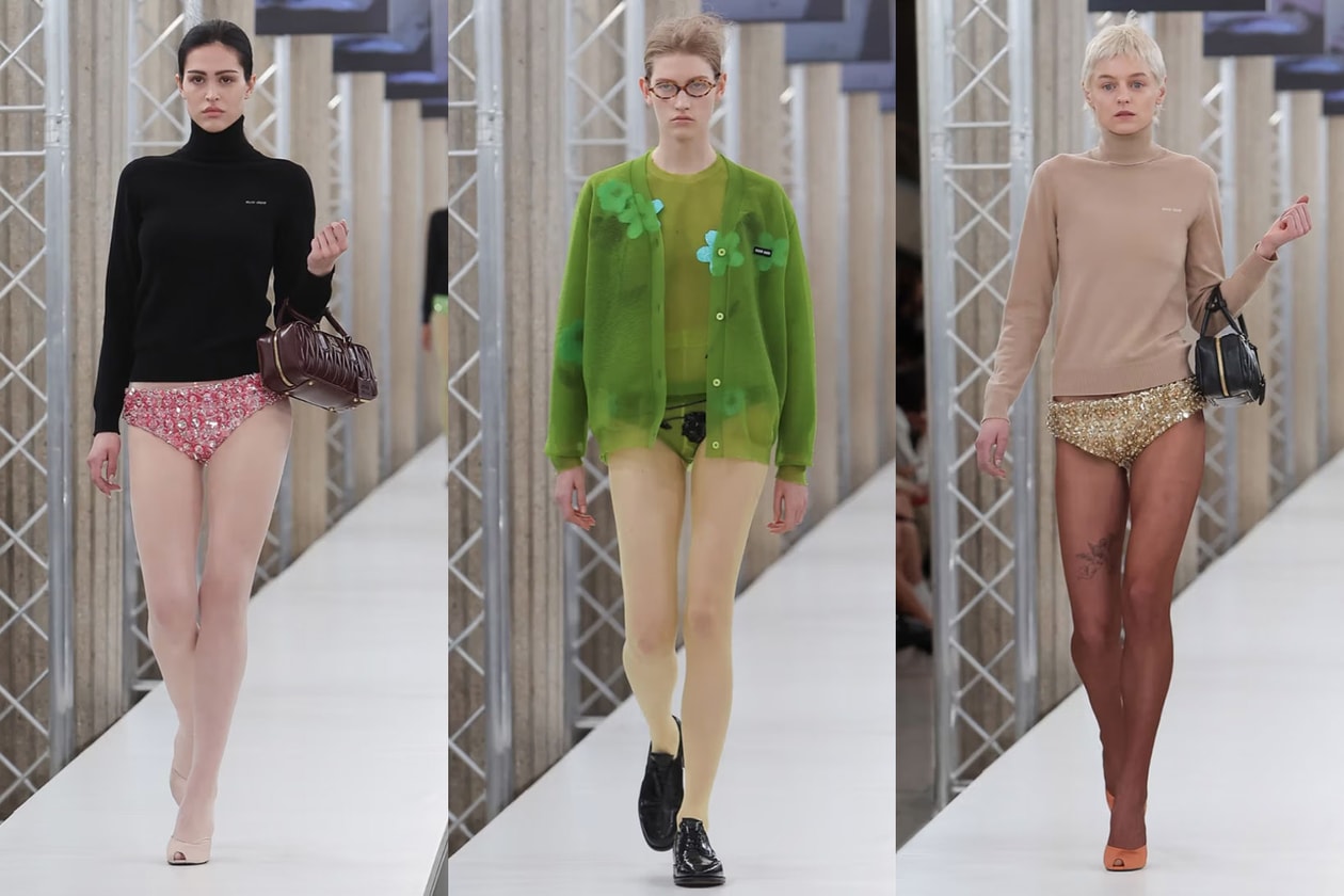 pants underwear shorts bloomers hotpants bare legs women no trousers runway models fashion week copenhagen spring summer